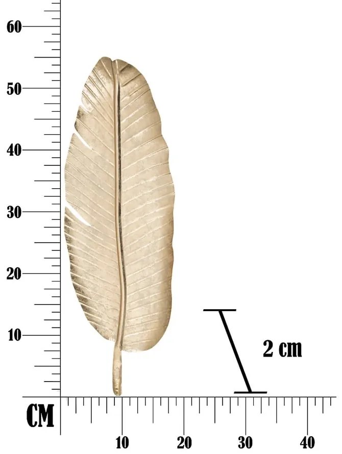 Dekorácia v zlatej farbe Mauro Ferretti Leaf, 55,5 × 18 cm