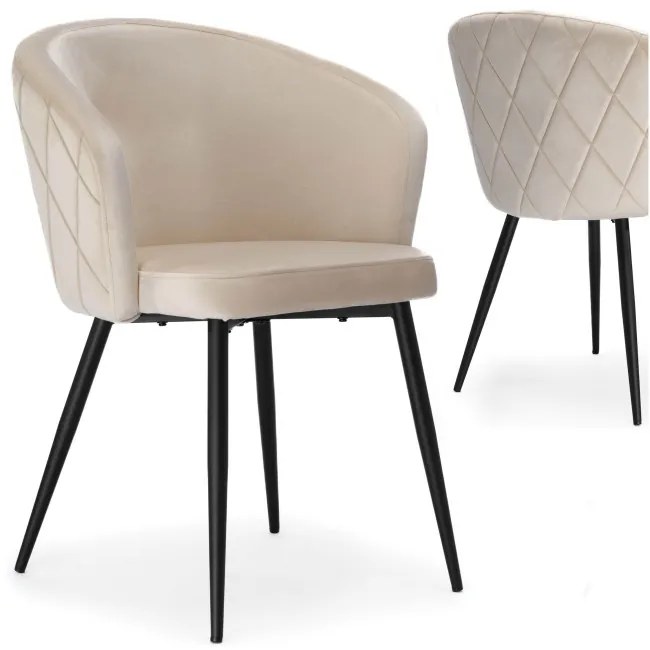 Jedálenská stolička HAMPTON zamatová, béžová