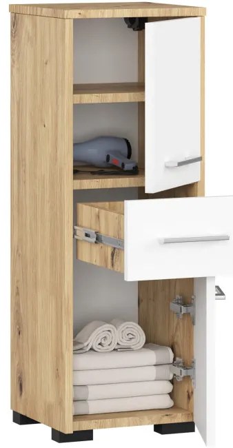 Kúpeľňová skrinka FIN 30 2D 1SZ dub artisan / biela