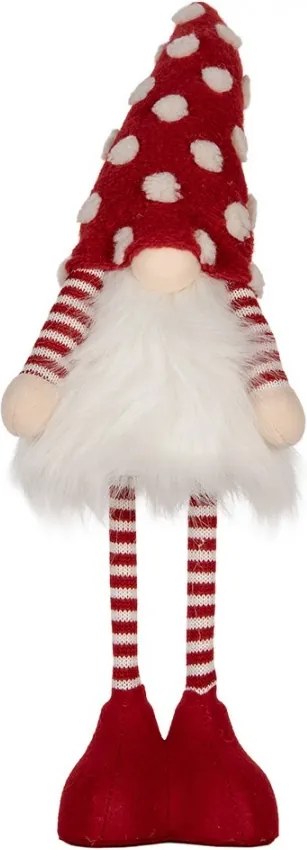 Vianočná dekorácia svietiaci škriatok s bodkovanou čiapkou Gnome LED - 8*12*56 cm