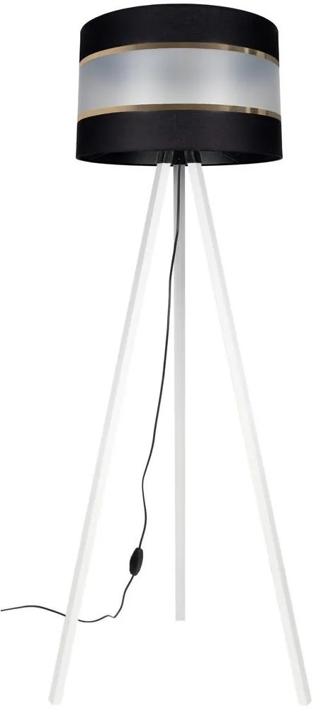 Stojacia lampa CORAL 1xE27/60W/230V biela/čierna/zlatá