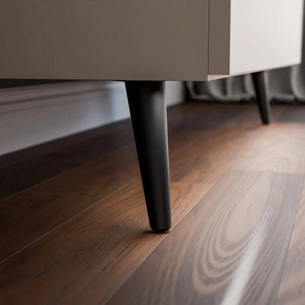 KOMODA MARION 2S KAŠMÍR ČIERNE ÚCHYTKY + NOŽIČKY LED 95 cm