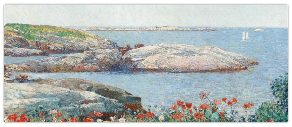 Obraz - Childe Hassam, Poppies,  Isles of Shoals, reprodukcia (120x50 cm)