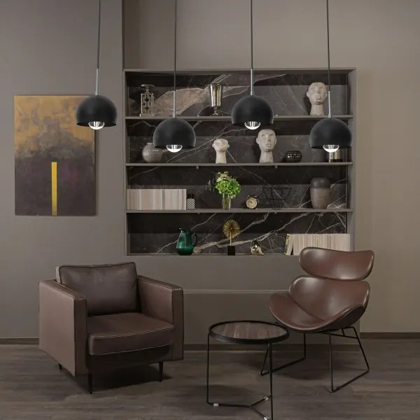 Luster na lanku COOL 4xE27/60W/230V čierna