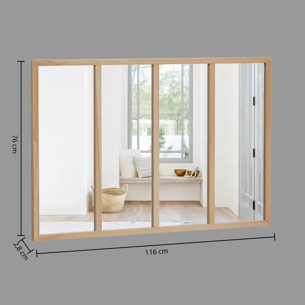 Atmosphera - Nástenné zrkadlo NAE 76x116 cm paulovnia