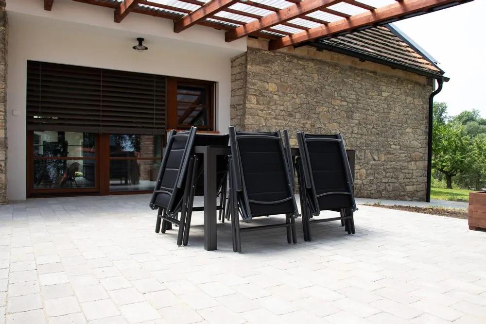Home Garden Záhradný set Ibiza so 6 stoličkami a stolom 150 cm, antracit/čierny