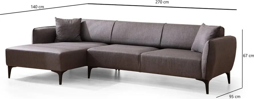 Tmavosivá rohová pohovka Belissimo, ľavý roh – Balcab Home