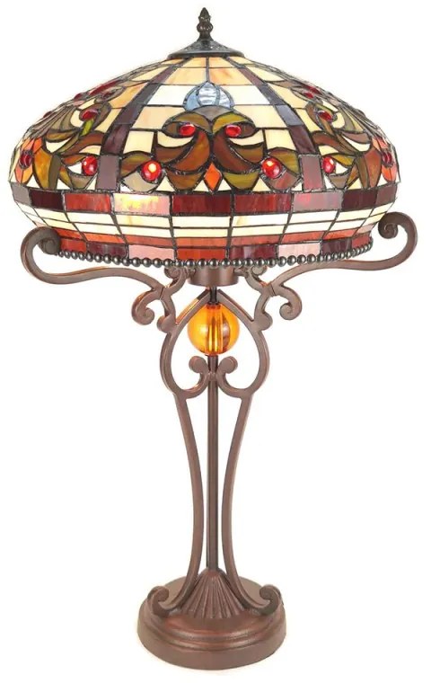 Stolová tiffany vitrážová lampa Ø42*59