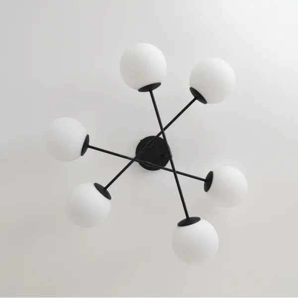 Prisadený luster MOON 6xE27/15W/230V čierna