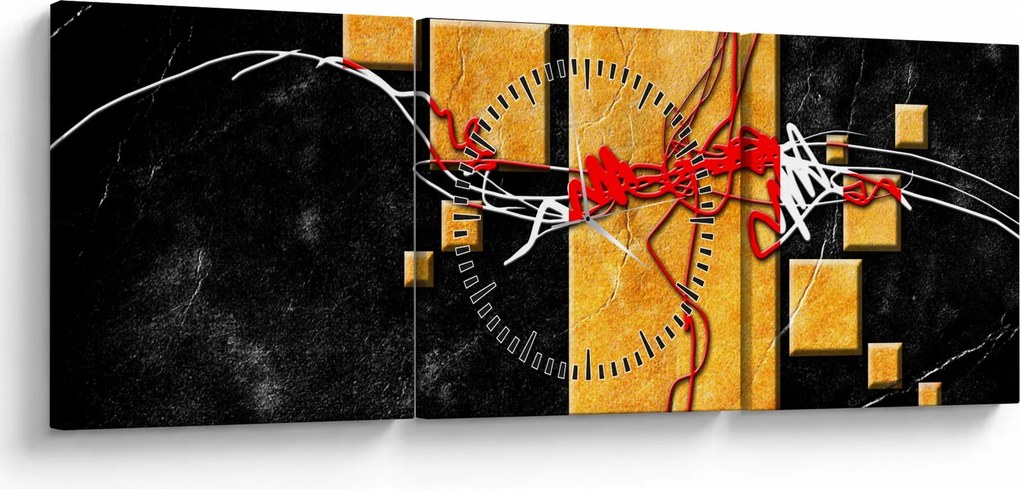 Abstraktný obraz - Tanečnice (s hodinami) (90x30 cm)