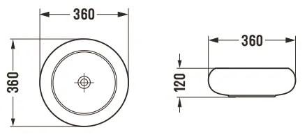 Mexen Lola umývadlo na dosku 36 x 36 x 12 cm, biela, 22213600