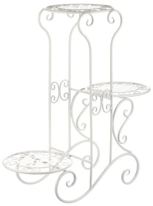 Autronic BONTEC Stojan na kvety - kovový, 3 poschodia, biely lak Farba: Biela