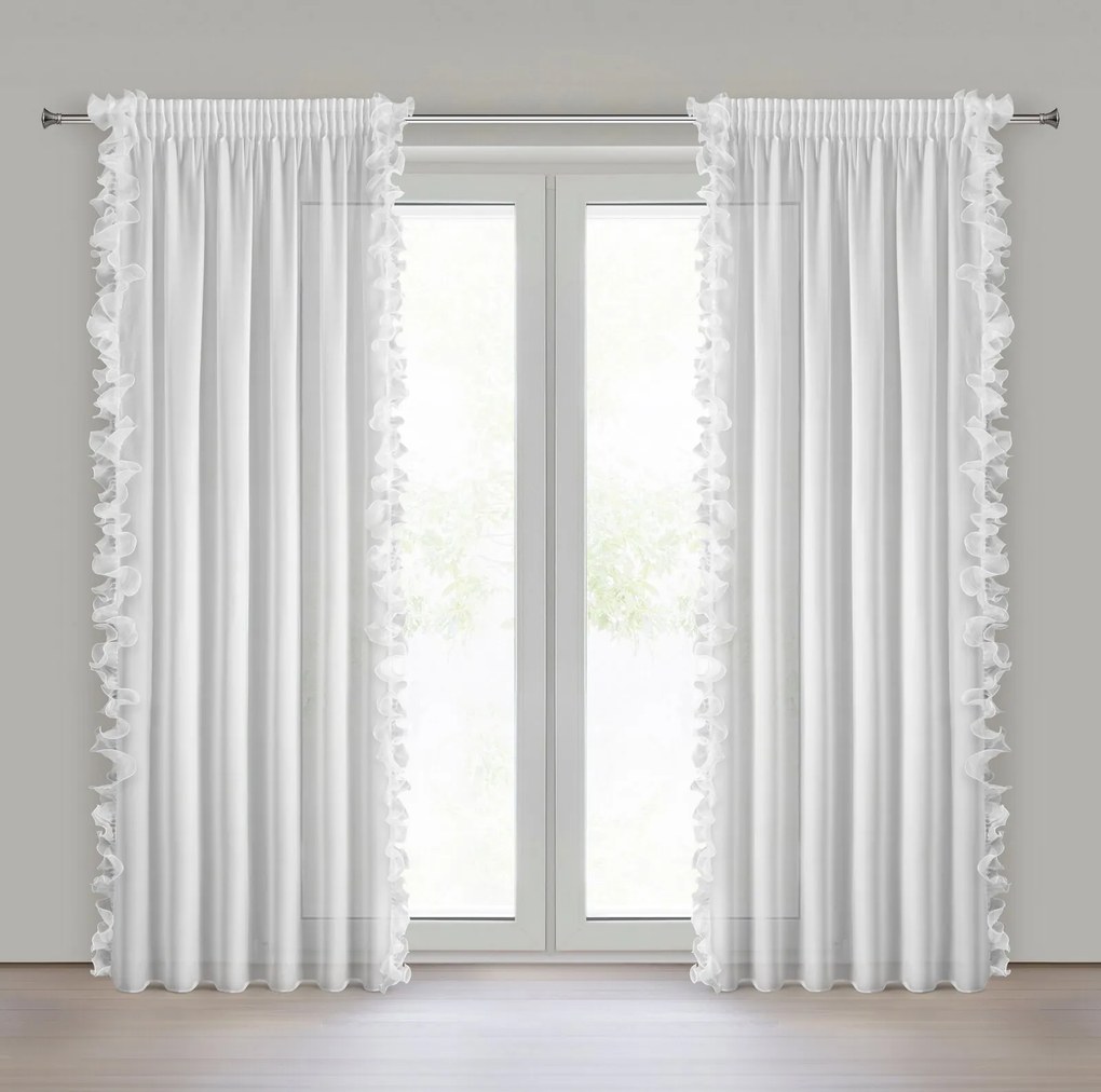 ZÁCLONA NA PÁSKE GABRIELA 140X270 CM BIELA