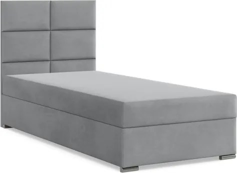 Čalúnená posteľ CALVI Velvet 90×200 cm svetlosivá