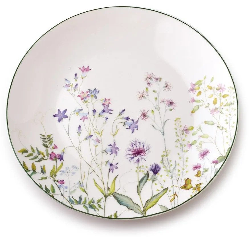 Porcelánový dezertný tanier Faccia Verde, (fi) 20 cm, kvety