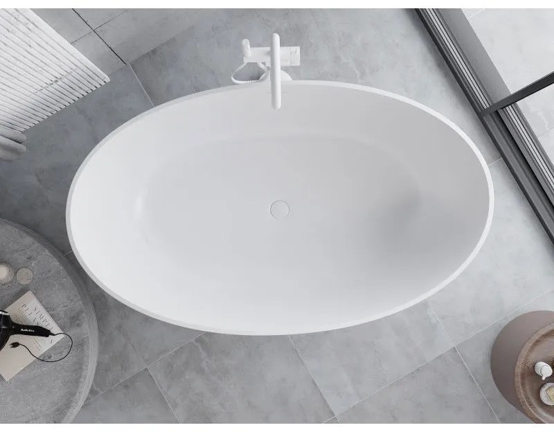 Mexen Parma, voľne stojaca vaňa z konglomerátu 160 x 95 cm, biela matná, 57231609500