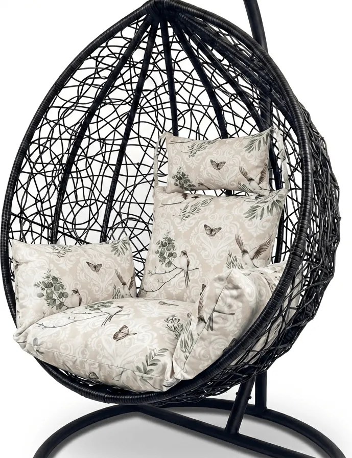 Vankúš do závesného kresla KOKON, béžový so vzorom