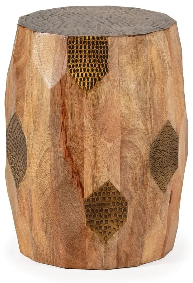 Okrúhly odkladací stolík z mangového dreva ø 29 cm Fabia – MOME