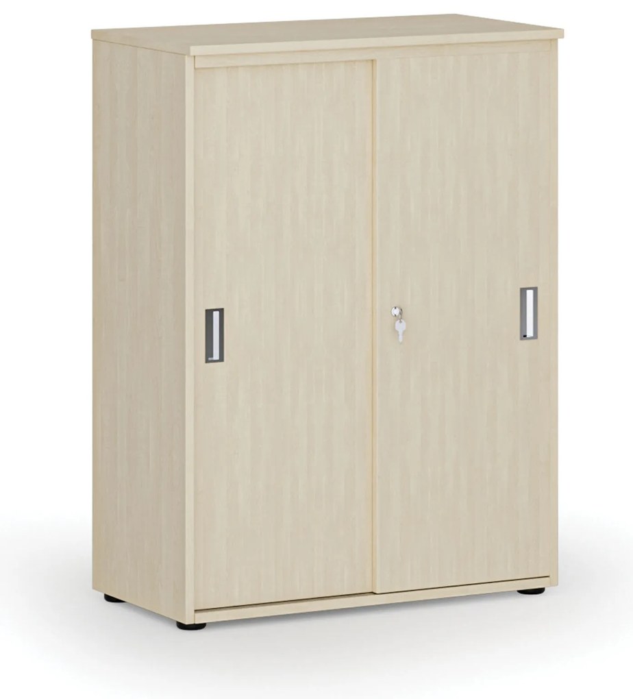 Kancelárska skriňa so zasúvacími dverami PRIMO WOOD, 800 x 420 x 1087 mm, breza