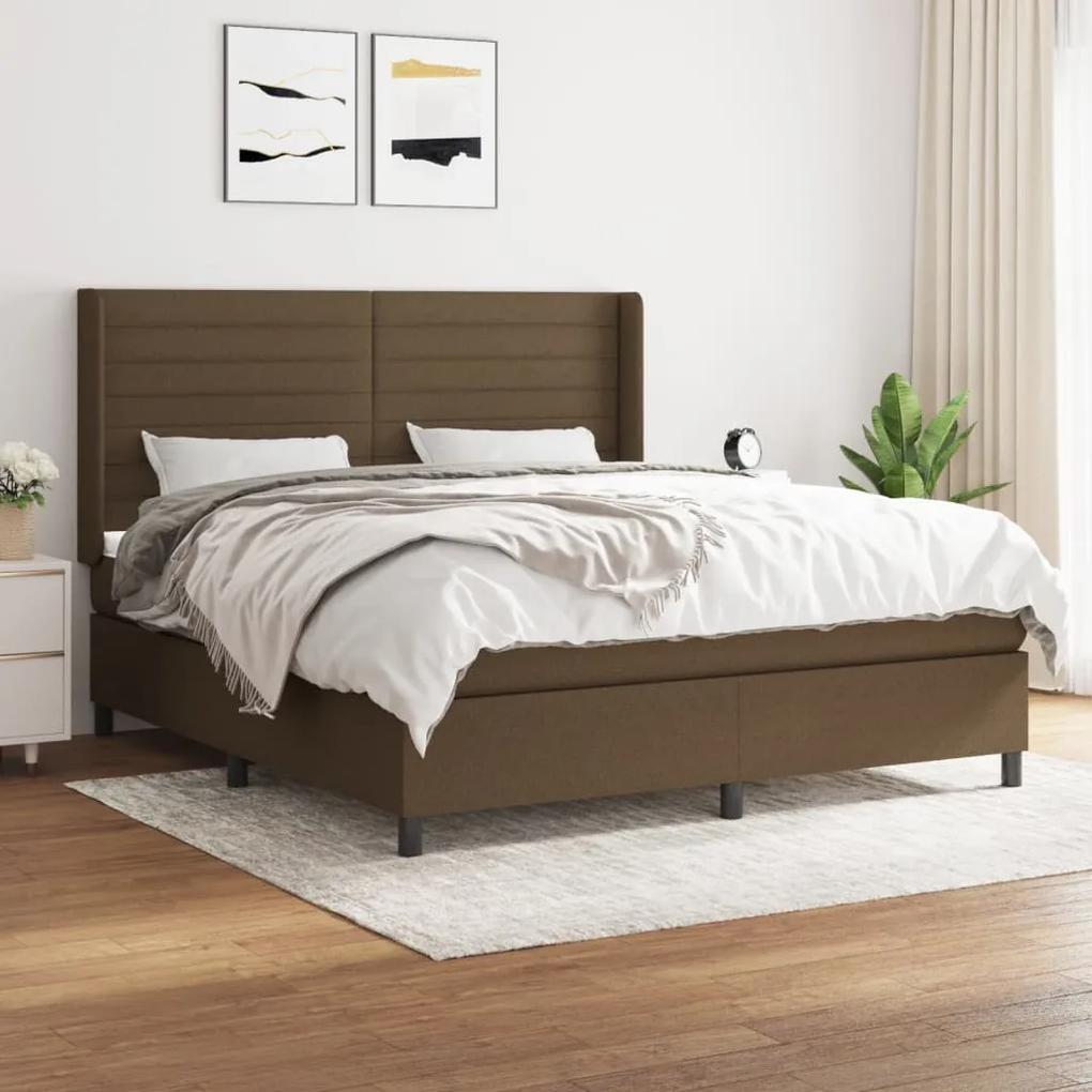 Boxspring posteľ s matracom tmavohnedá 160x200 cm látka 3131524