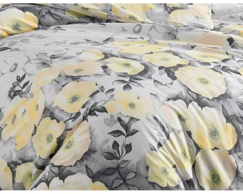 BedTex Bavlnené povlečení Alisa žltá, 140 x 220cm, 70 x 90 cm