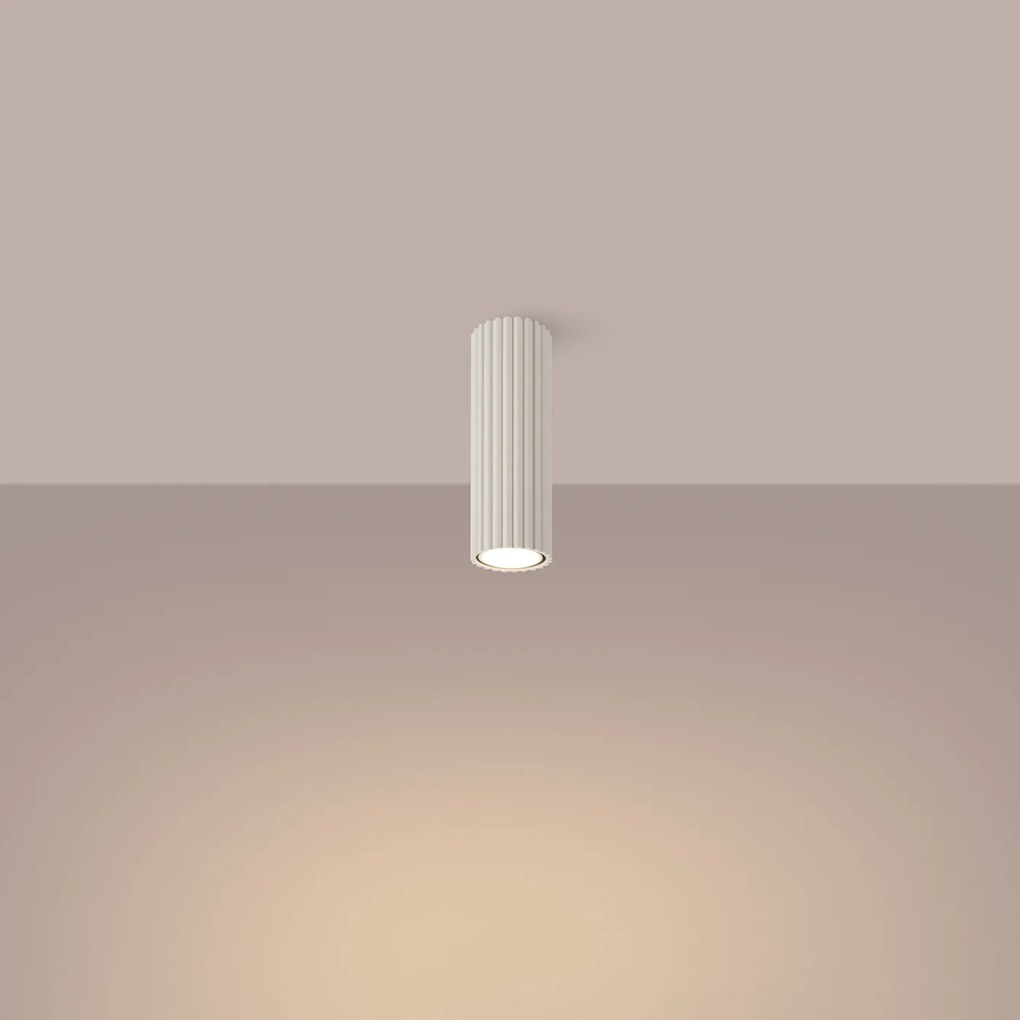 Stropné svietidlo Karbon, 1x béžové kovové tienidlo, (20 cm)