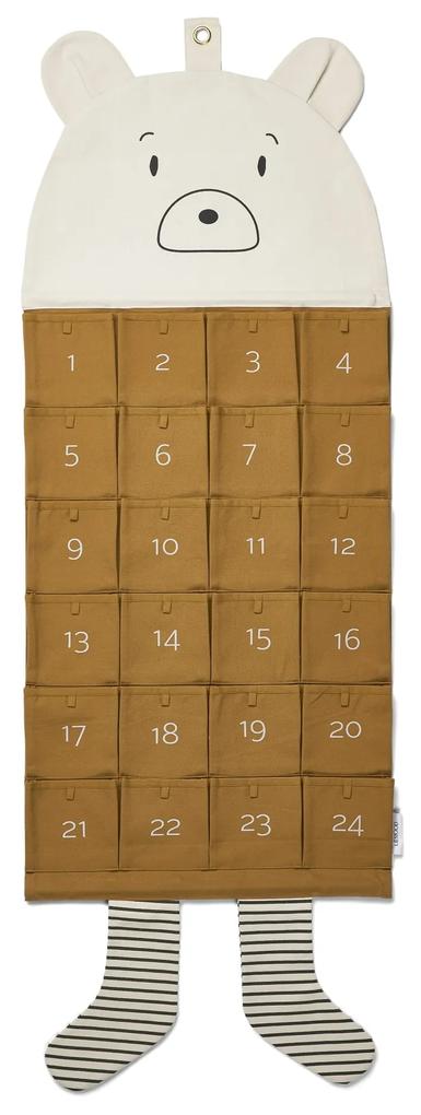 LIEWOOD Textilný adventný kalendár Klaus Mr bear Golden Caramel Multi mix