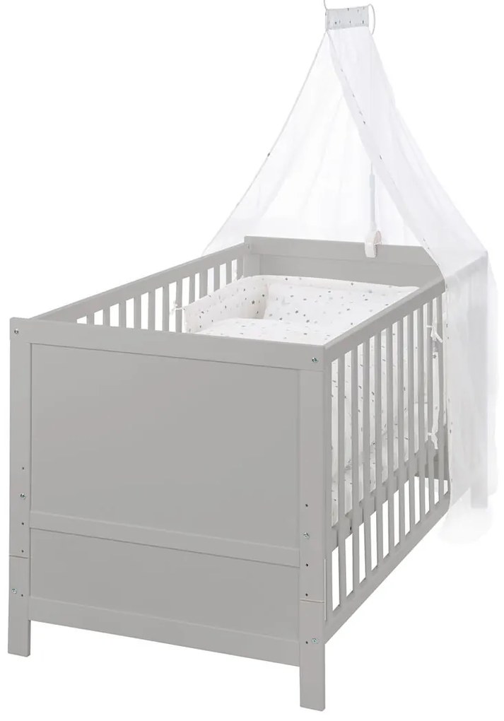 roba Detská postieľka Sternenzauber s príslušenstvom, 70 x 140 cm (hnedosivá) (100340823)