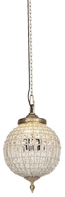 Závesné svietidlo v štýle Art Deco s krištáľom a zlatom 35 cm - Kasbah