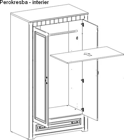 Šatníková skriňa 2-dverová Atik, biela