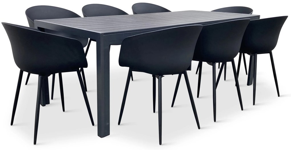 Noela Záhradný jedálenský set Viking XL 190cm + 8x stolička Rikke