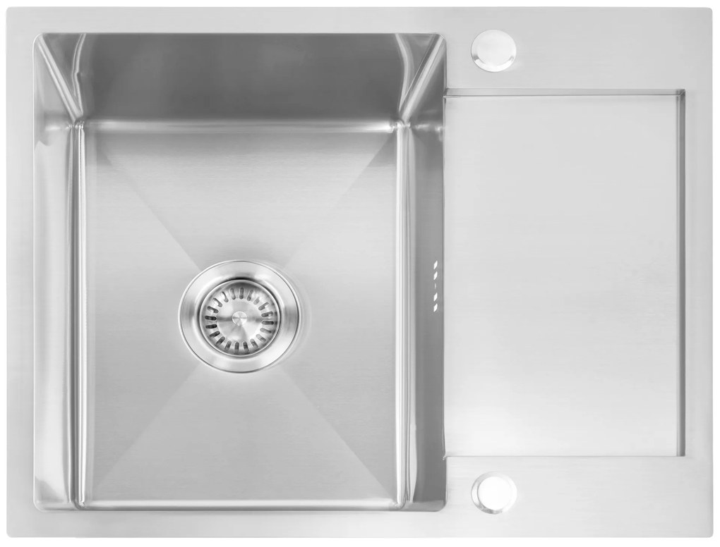 Rea Paul, 1-komorový oceľový drez 600x480x185 mm, brúsená oceľ, ZLE-06009