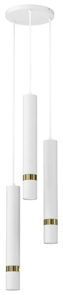 Luster na lanku JOKER 3xGU10/8W/230V biela/zlatá
