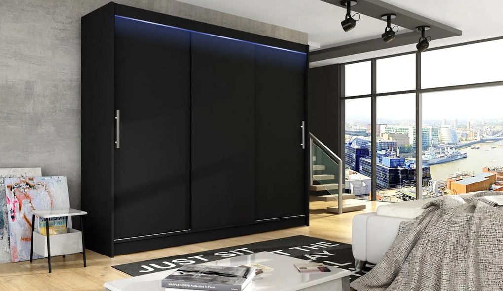 Skriňa Dasto II, Farby: biela, Osvetlenie: osvetlenie LED RGB - farebné