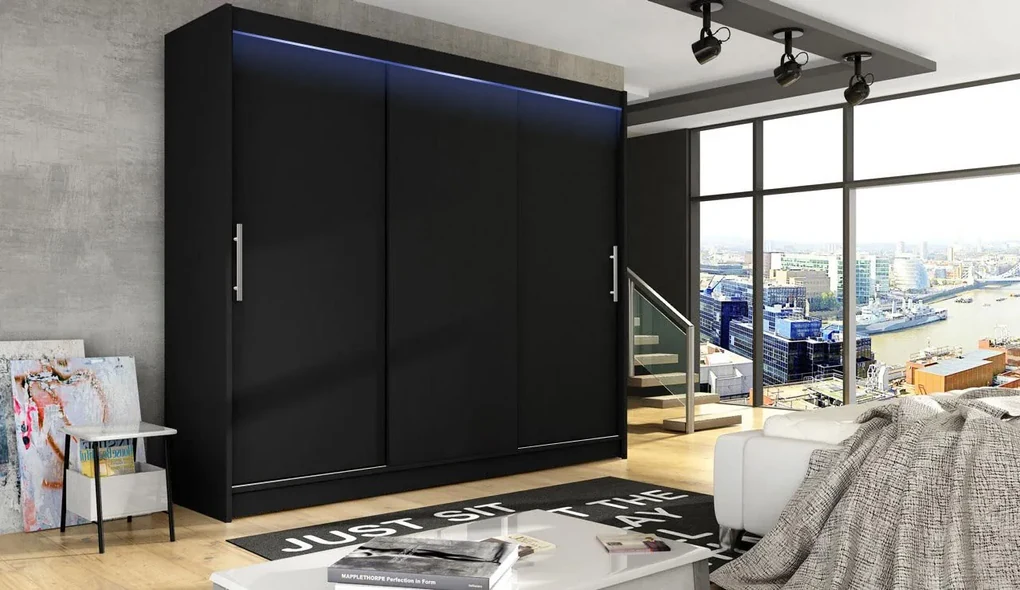 Skriňa Dasto II, Farby: biela, Osvetlenie: osvetlenie LED RGB - farebné