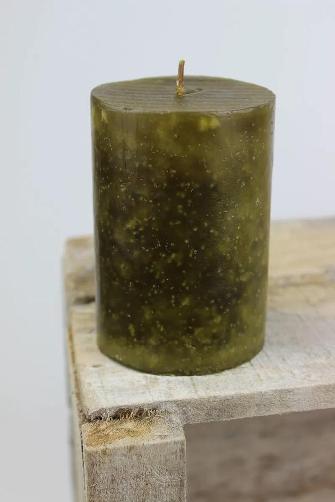 Zelená voňavá sviečka v tvare valca 10x7cm