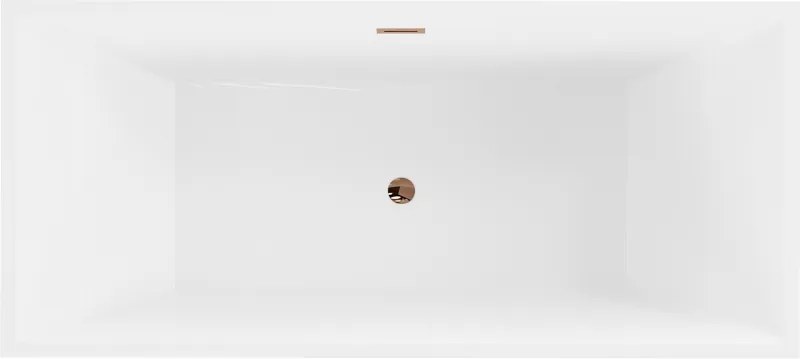 Mexen Vigo, voľne stojaca vaňa 178,5 x 80 cm, biela, ružové zlato prepad, 51251788000-60