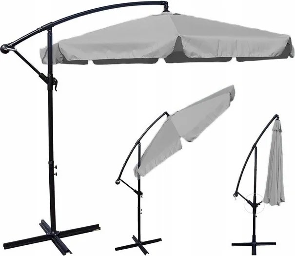 TRENDIE Záhradný slnečník Summer -  svetlo sivý 300 cm