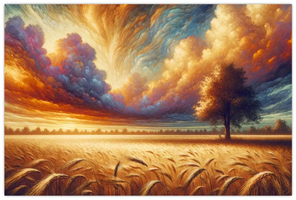 Obraz – Strom na poli (90x60 cm)