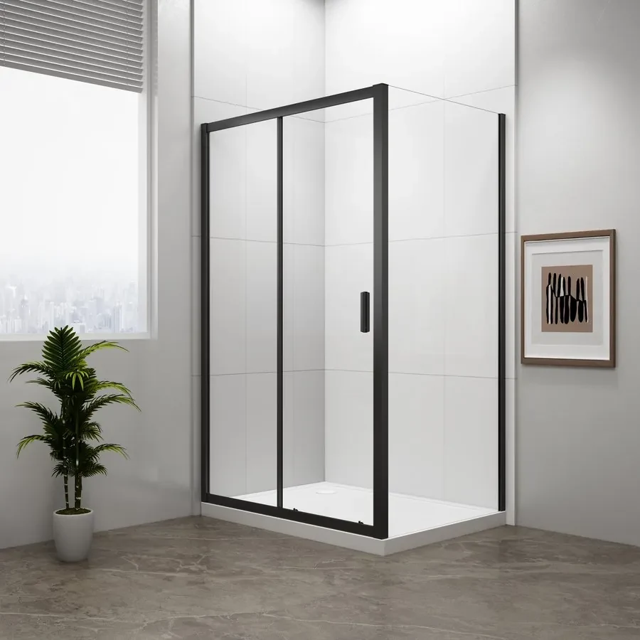 Polysan Polysan, EASY BLACK sprchové dvere 1100mm, číre sklo, EL1115B