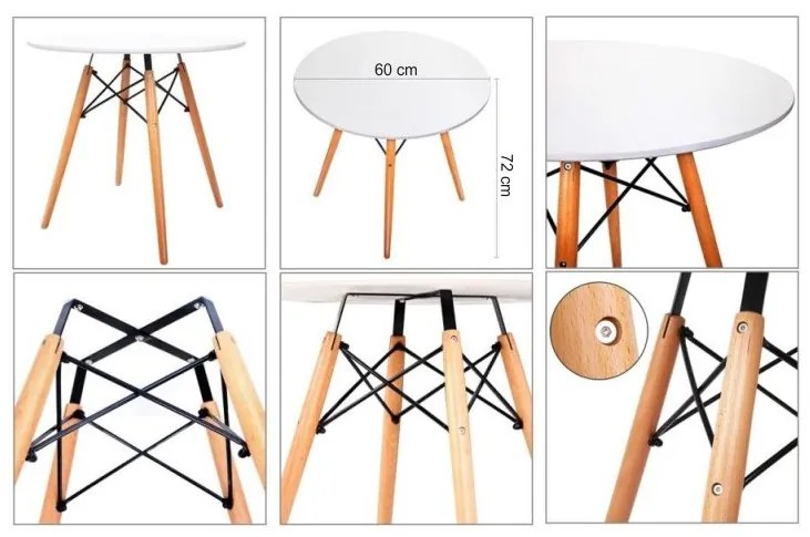 AKCIA Biely jedálenský stôl OSLO 60x60cm II. akosť