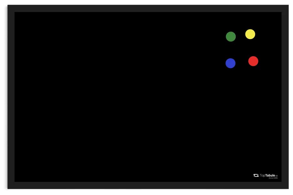 Toptabule.sk  Čierna magnetická tabuľa v čiernom drevenom ráme 90x60 cm