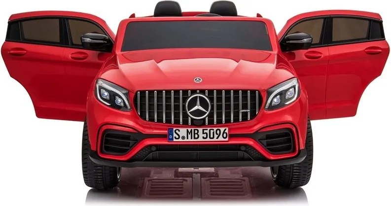 LEAN CARS Elektrické autíčko Mercedes GLC 63S LED MP3 červené lakované