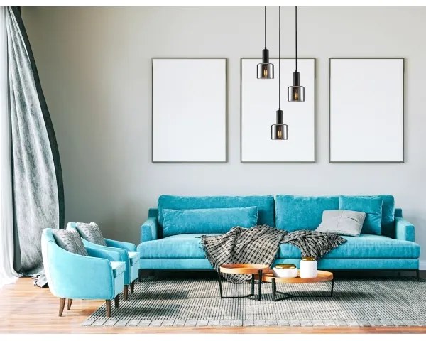 ITALUX PND-65342-3A-BK+SG - Luster na lanku SANTIA 3xE27/40W/230V čierna