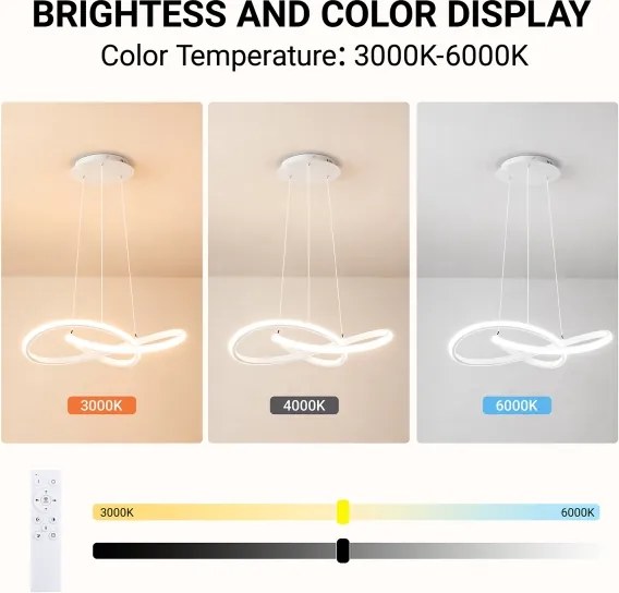 Brilagi - stmievateľný LED luster na lanku INFINITY LED/55W/230V 50x50 cm biely + DO