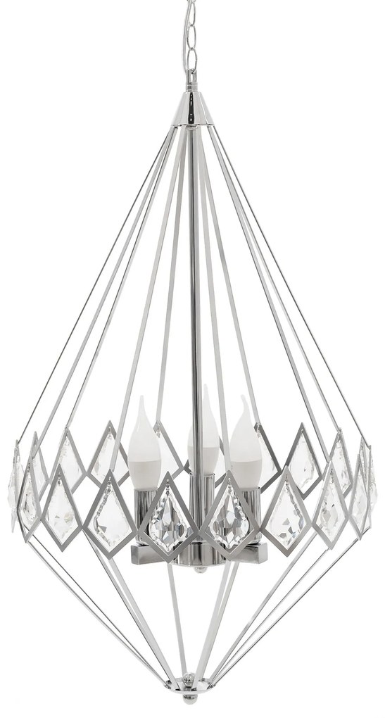 Toolight - Krištáľová závesná lampa 3xE14 40W APP210-3CPR, strieborná, OSW-07500