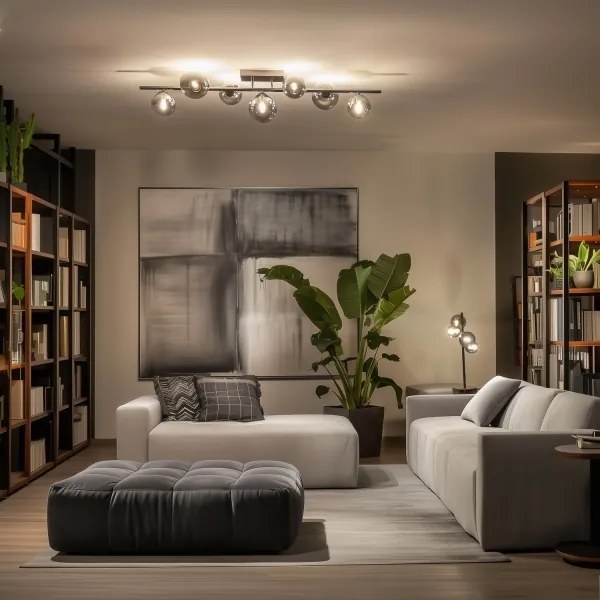 Brilagi - LED prisadený luster MILLA 7xG9/3W/230V čierny chróm/dymové sklo