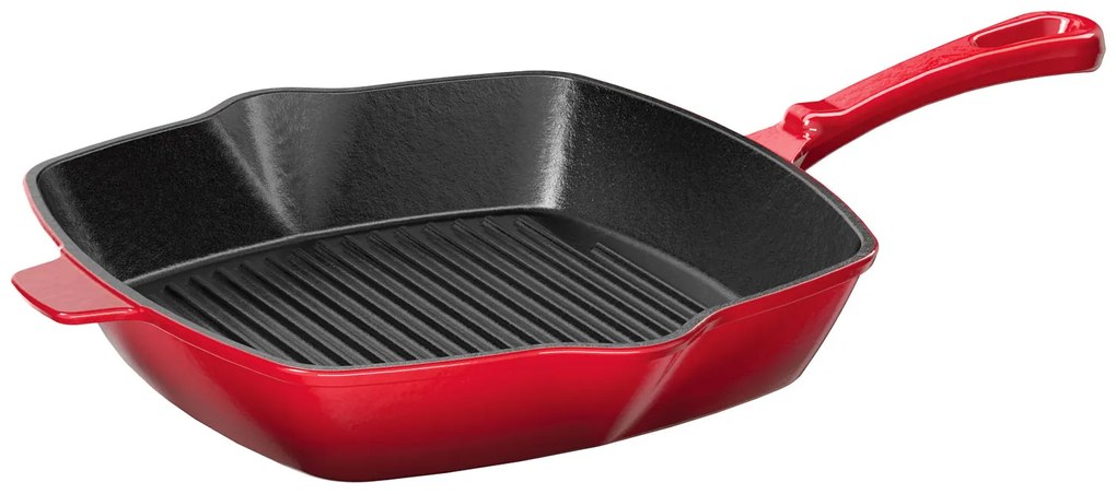 Ernesto®  Liatinová grilovacia panvica, 24,5 x 24,5 cm (červená)  (100352880)