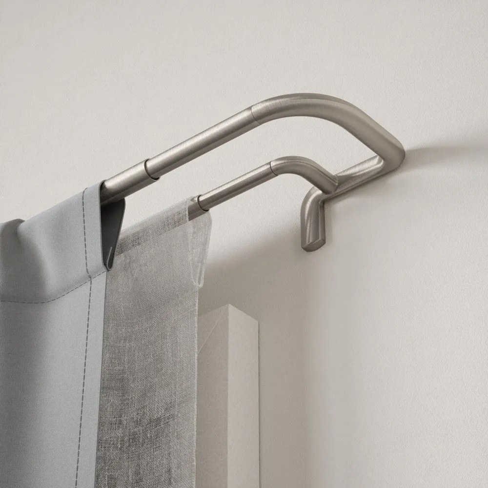 Oceľová roztiahnuteľná dvojitá garniža 76 - 213 cm Twilight – Umbra