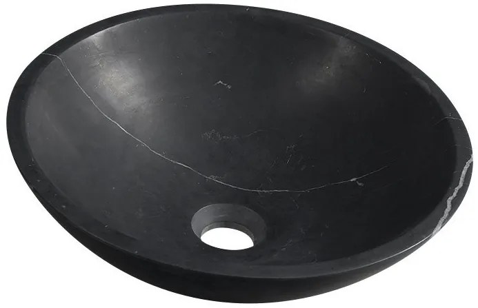 Sapho Sapho, BLOK kamenné umývadlo priemer 40cm, čierny Marquin, matný, 2401-35